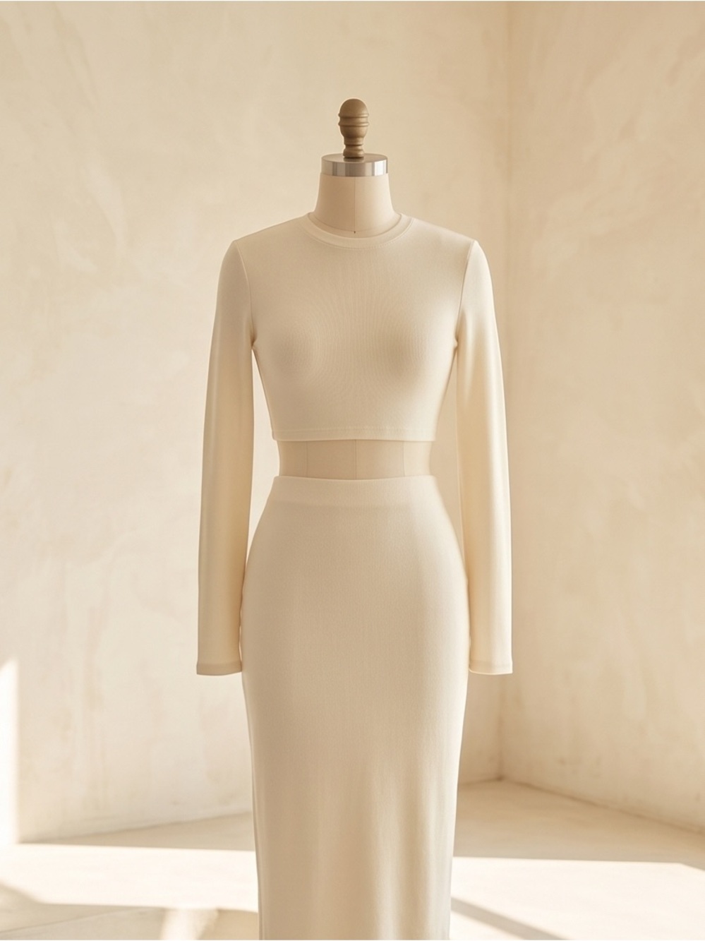 NWT Ivory Crop Top with Midi Skirt, 2 piece by Naked Wardrobe - Picture 8 of 12